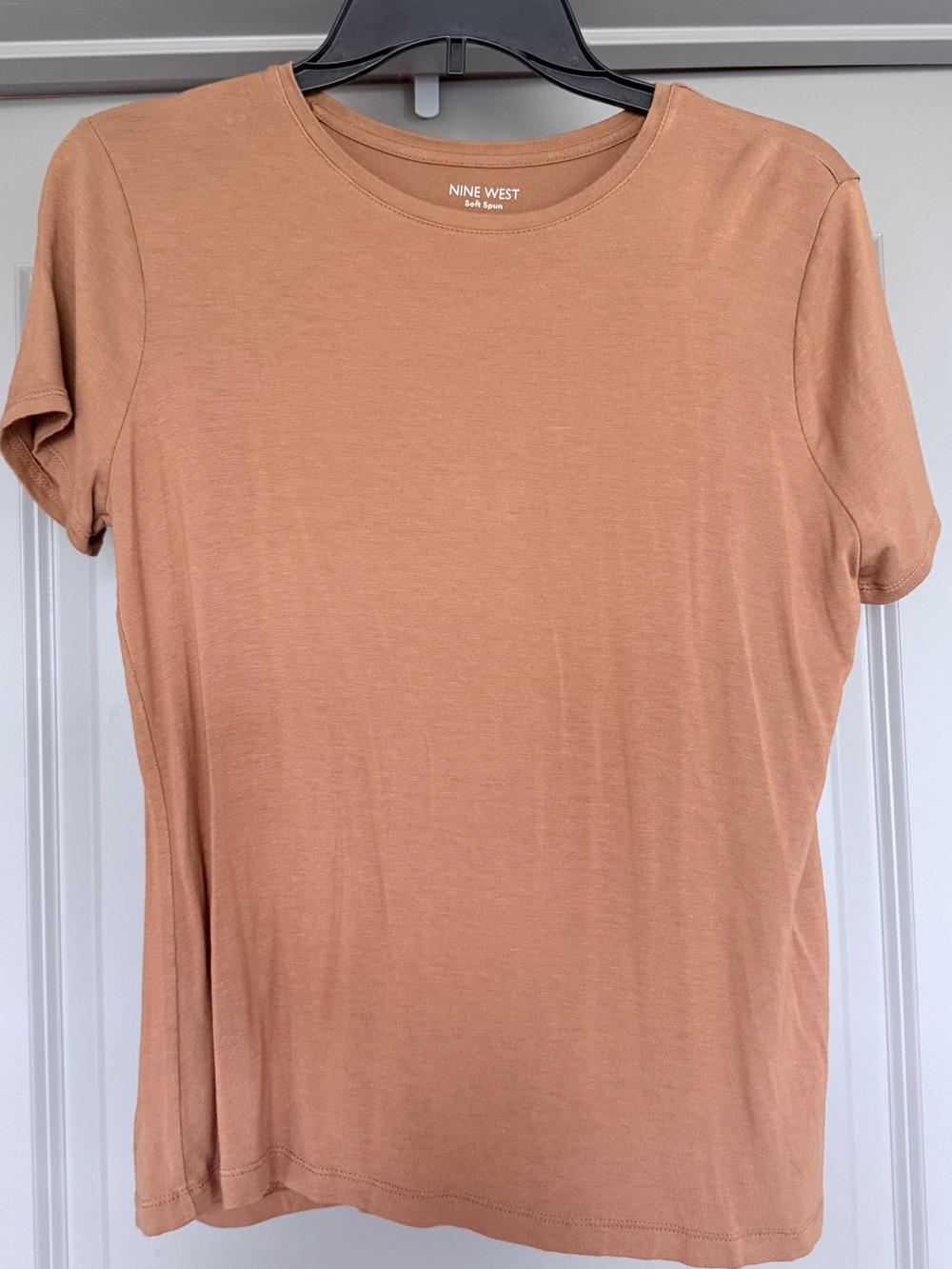 Nine West Women's Short Sleeve Crewneck Tee — Camel Tan